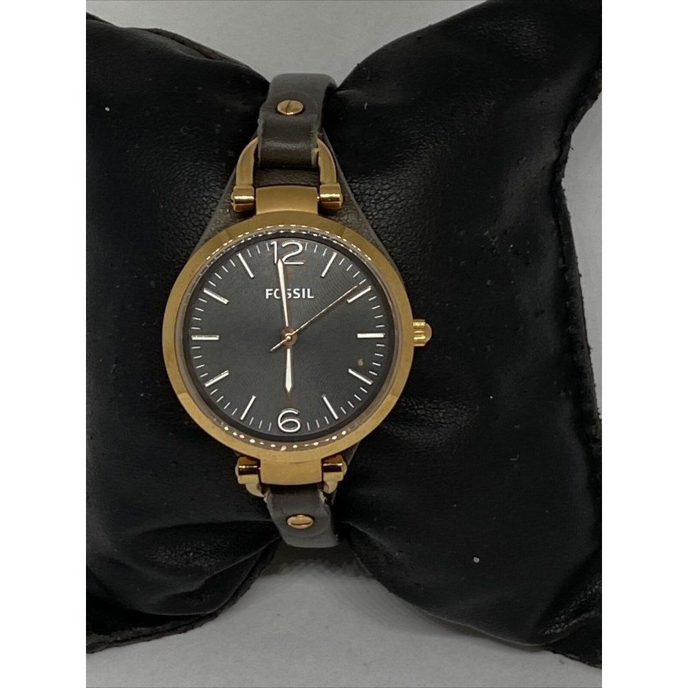 Fossil Georgia ES3077 Womens Gray Leather Analog D